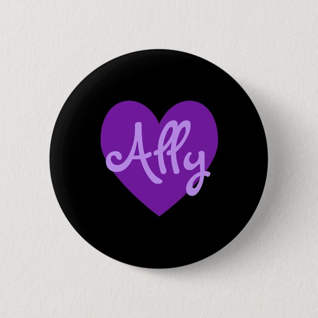Chapa Redonda De 5 Cm Ally en morado (Anverso)