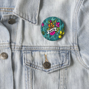 Chapa Redonda De 5 Cm Almohada Decorativa Belleza con Flores
