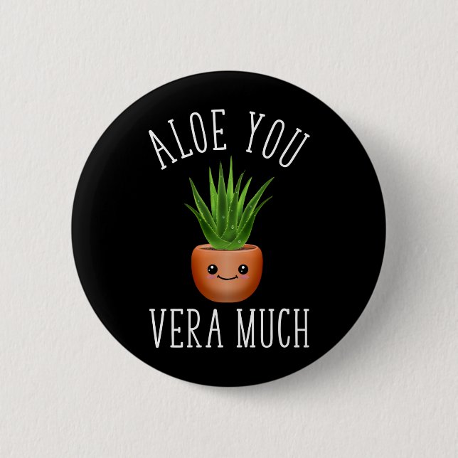 Chapa Redonda De 5 Cm Aloe You Vera mucho (Anverso)
