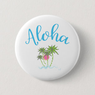 Chapa Redonda De 5 Cm Aloha Bebe Estilo Hawaiano Verano
