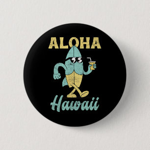 Chapa Redonda De 5 Cm Aloha Hawái Tabla De Surfear Surf Funny Hawaiano