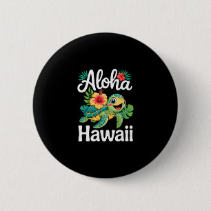 Chapa Redonda De 5 Cm Aloha Hawaii Tortuga Isla Hawaiana Niños Hombres M