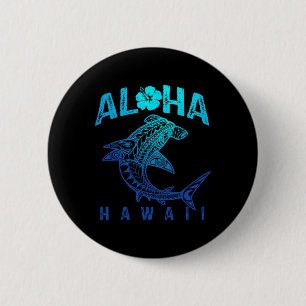 Chapa Redonda De 5 Cm Aloha Hawaii Tril Tiburón Polinesio Hawaiano Playa