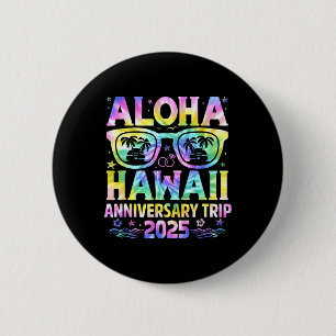 Chapa Redonda De 5 Cm Aloha Hawaii Viaje de Aniversario 2025 Pareja a Ju