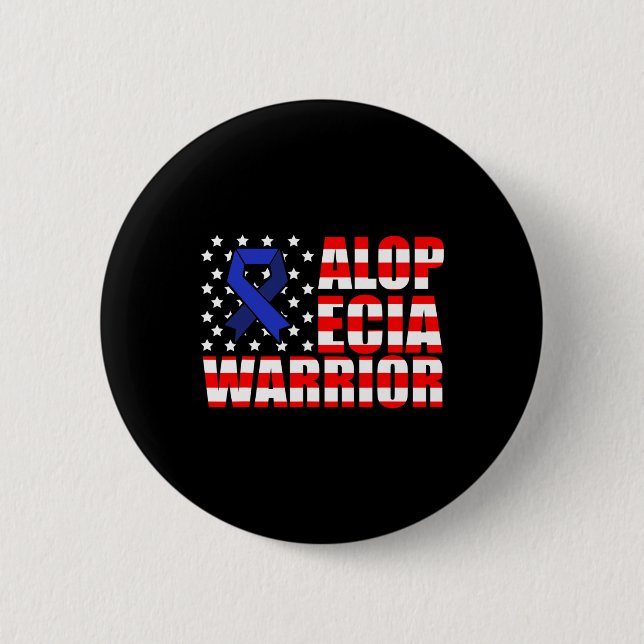 Chapa Redonda De 5 Cm Alopecia Sensibilización Pérdida de pelo Guerrero  (Anverso)