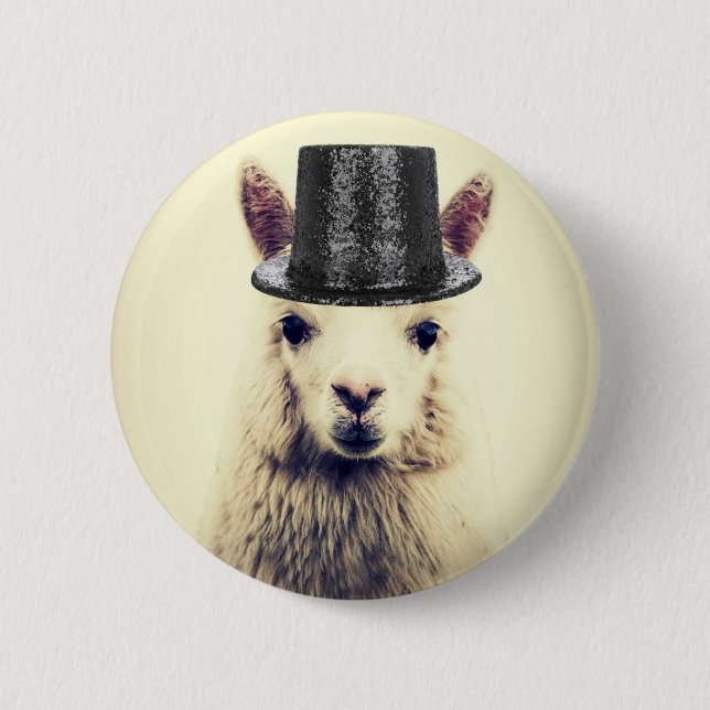Chapa Redonda De 5 Cm Alpaca con sombrero de copa (Anverso)