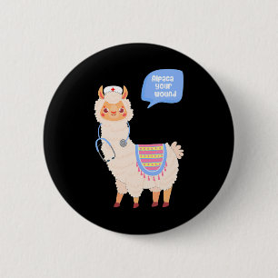 Chapa Redonda De 5 Cm Alpaca tu herida cura llamada enfermera