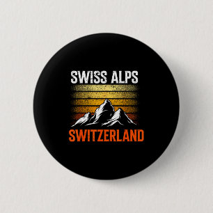 Chapa Redonda De 5 Cm Alpes suizos esquí vintage montañas suiza