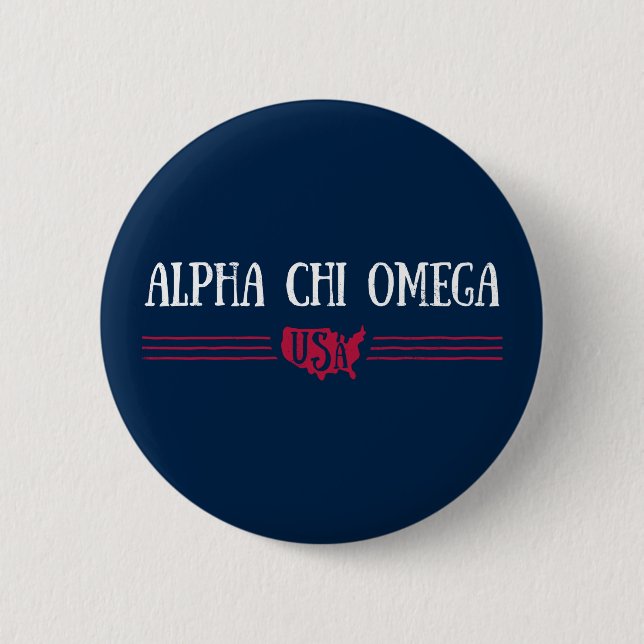 Chapa Redonda De 5 Cm Alpha Chi Omega - EE. UU. (Anverso)