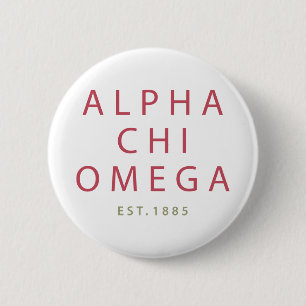 Chapa Redonda De 5 Cm Alpha Chi Omega Est. 1885