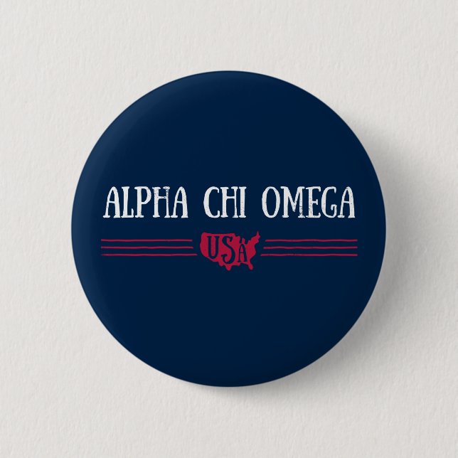 Chapa Redonda De 5 Cm Alpha Chi Omega - Estados Unidos (Anverso)