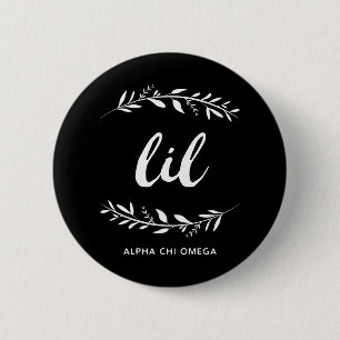 Chapa Redonda De 5 Cm Alpha Chi Omega Pequeña Corona