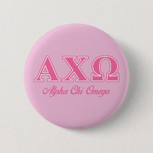 Chapa Redonda De 5 Cm Alphi Chi Omega Letras Rosas