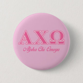 Chapa Redonda De 5 Cm Alphi Chi Omega Letras Rosas