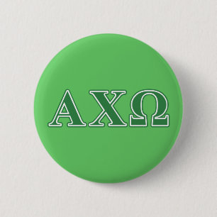 Chapa Redonda De 5 Cm Alphi Chi Omega Letras Verdes