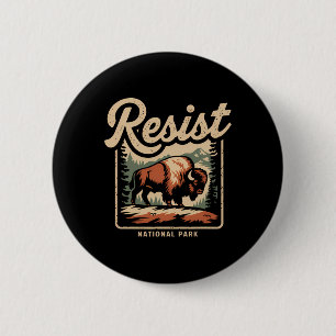 Chapa Redonda De 5 Cm Alt Us National Park Resist Service Bison Vintage