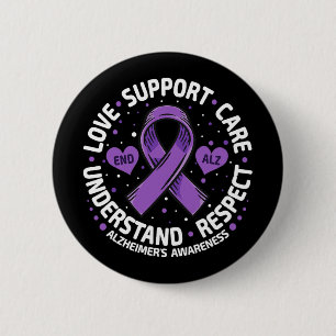 Chapa Redonda De 5 Cm Alzheimer y #39;s Conciencia termina Alz Love Supp