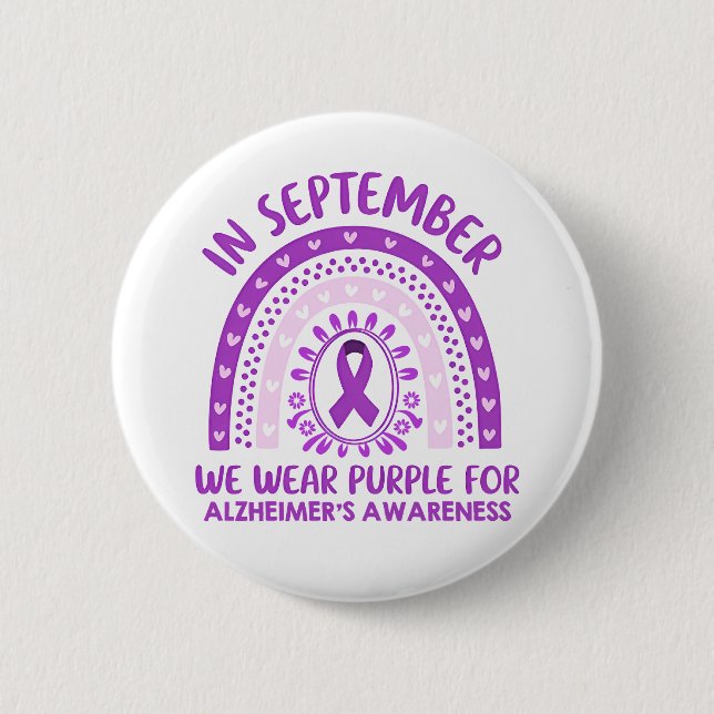 Chapa Redonda De 5 Cm Alzheimer's Disease Awareness Purple Ribbon (Anverso)