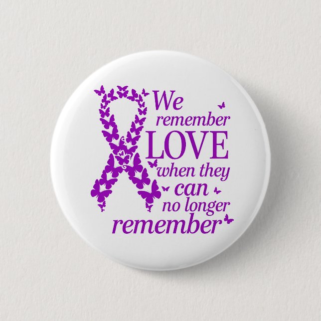 Chapa Redonda De 5 Cm Alzheimer's Disease Awareness Purple Ribbon (Anverso)