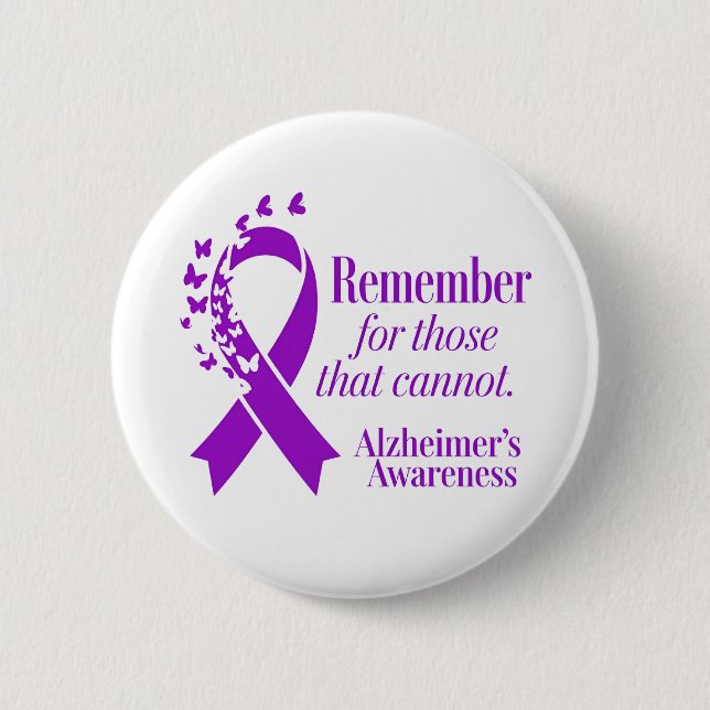 Chapa Redonda De 5 Cm Alzheimer's Disease Awareness Purple Ribbon (Anverso)