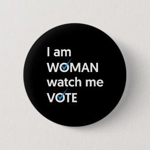 Chapa Redonda De 5 Cm Am Woman Watch Me Vota 2024 Blue Wave Vote