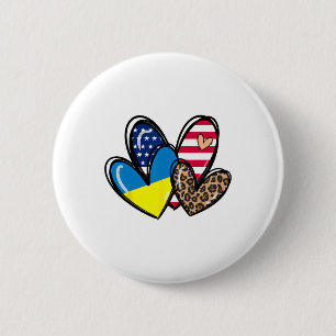 Chapa Redonda De 5 Cm Ama Ucrania Estados Unidos Bandera Americana Coraz