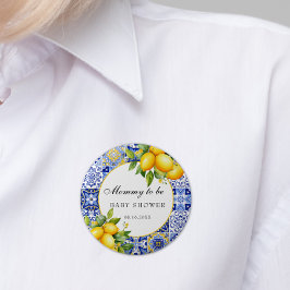 Chapa Redonda De 5 Cm Amalfi Coast Citrus italiano Lemon Baby Shower