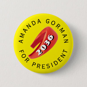 Chapa Redonda De 5 Cm Amanda Gorman como presidenta