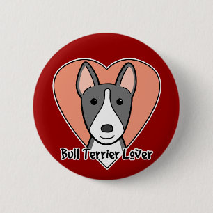 Chapa Redonda De 5 Cm Amante de bull terrier