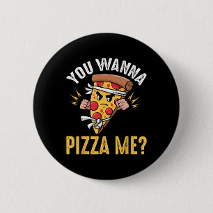 Chapa Redonda De 5 Cm Amante de la Pizza - ¿Quieres Pizza Me Ninja Karat