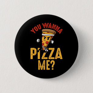 Chapa Redonda De 5 Cm Amante de la Pizza - Quieres Pizza Ninja Karate Ka