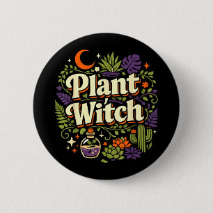 Chapa Redonda De 5 Cm Amante de las plantas jardinería halloween planta 