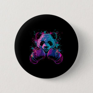 Chapa Redonda De 5 Cm Amante de Panda Boxeador Guantes de Boxeo Kickboxi