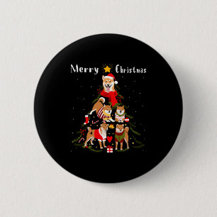 Chapa Redonda De 5 Cm Amante de Shiba Inu del árbol de Navidad Xmas dueñ
