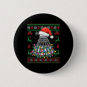Chapa Redonda De 5 Cm Amante del bádminton Navideño Volante Gorro de San