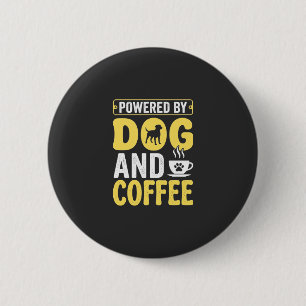 Chapa Redonda De 5 Cm Amante Del Café De Perro Impulsado Por Diseño