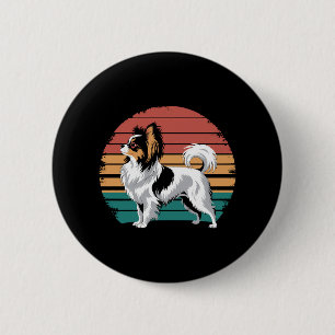 Chapa Redonda De 5 Cm Amante del perro Papillon animal retro vintage Pap