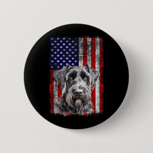 Chapa Redonda De 5 Cm Amante del perro Schnauzer Bandera de EE. UU. 4 de