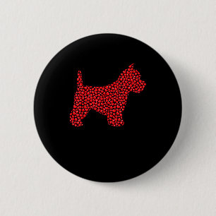 Chapa Redonda De 5 Cm Amante Divertido del Westie Corazones Aman al West