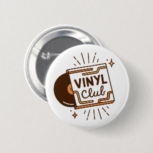 Chapa Redonda De 5 Cm Amantes de la música analógica del club de vinilos