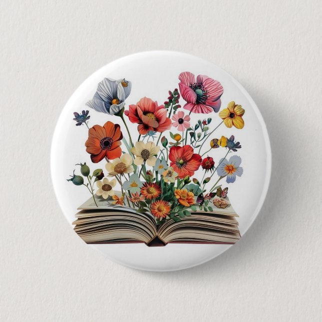 Chapa Redonda De 5 Cm Amantes de los libros lectores escritores bibliófi (Anverso)