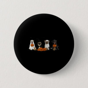 Chapa Redonda De 5 Cm Amantes de perros Pugs - Pug fantasma Bruja Pug Ha