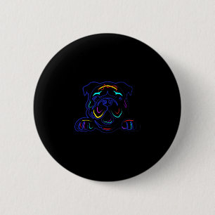 Chapa Redonda De 5 Cm Amantes del Bulldog Dibujo en Línea Bulldog Artíst
