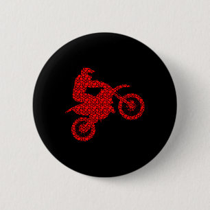 Chapa Redonda De 5 Cm Amantes del Motocross Corazones de San Valentín Am