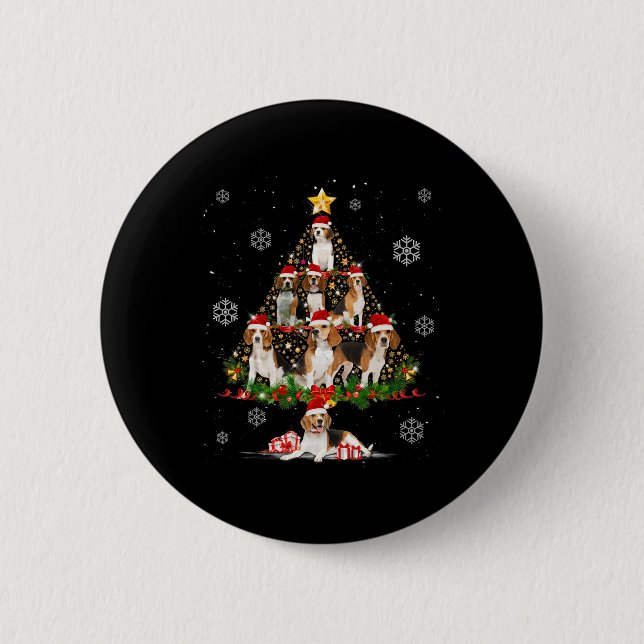 Chapa Redonda De 5 Cm Amantes del perro beagle cute gritan Navidad (Anverso)