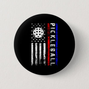 Chapa Redonda De 5 Cm Amantes del pickleball bandera americana 4 de juli
