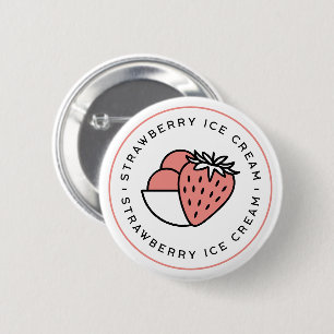 Chapa Redonda De 5 Cm Amantes del sabor de helado de fresa estética lind
