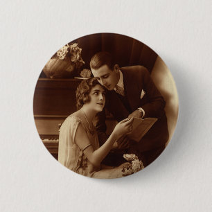 Chapa Redonda De 5 Cm Amantes románticos, amantes del amor y el romance