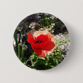 Chapa Redonda De 5 Cm Amapola roja