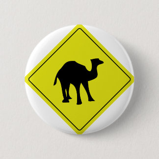 Chapa Redonda De 5 Cm amarillo australiano del roadsign del camello